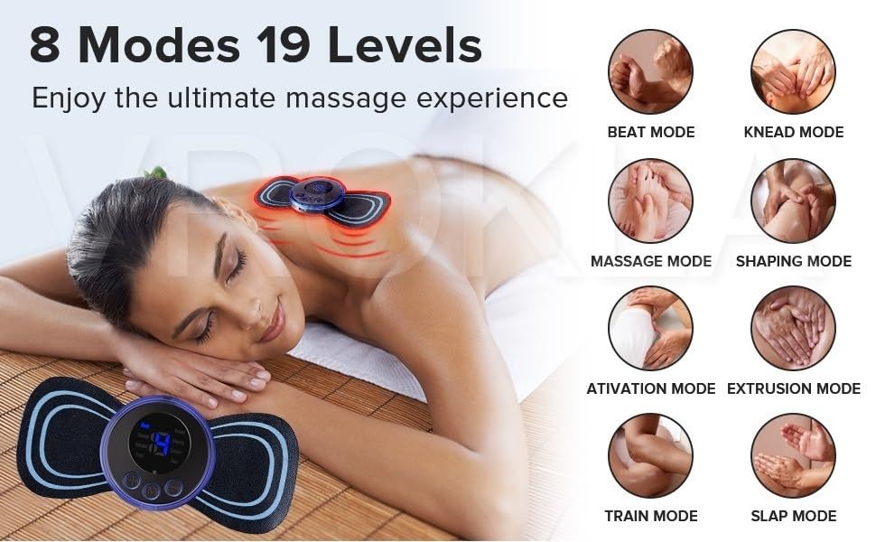 Wireless EMS Mini Body Massager – Portable Butterfly Massager For Blood Circulation & Pain Relief