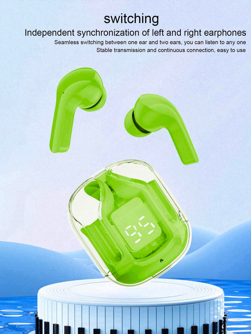 Air 31 Earbuds Wireless Earbuds With Crystal Transparent Case With Type-C Charging | Earbuds Bluetooth 5.3 - With Pouch - Random Color