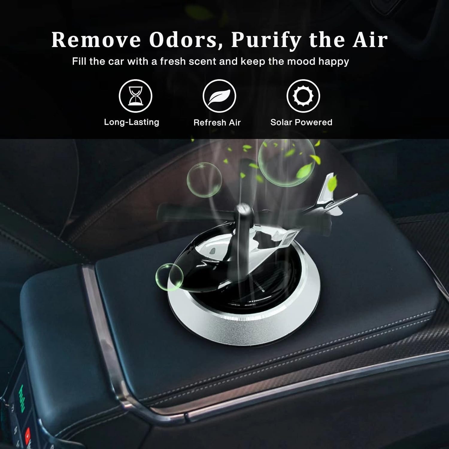 Solar Powered Car Aroma Diffuser – Helicopter Design Air Freshener Perfume for Dashboard