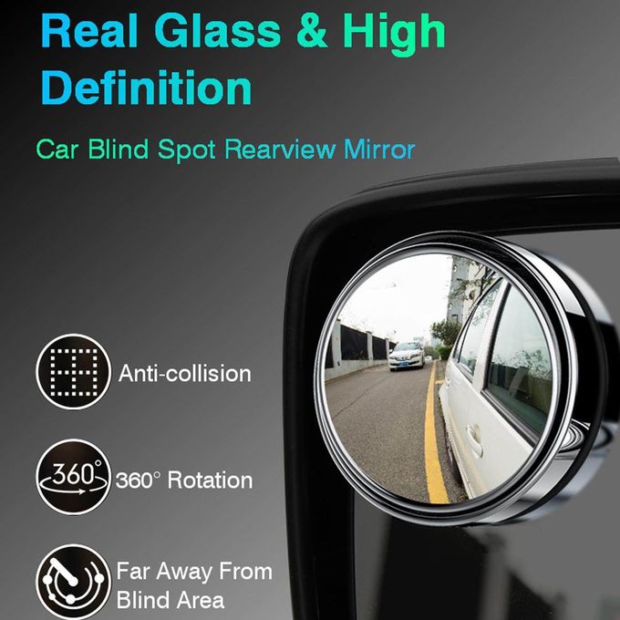 2pcs Round Blind Spot Mirrors – Wide-Angle Lens for Enhanced Rear and Side View Visibility – Convex Mirror for Cars, SUVs, and Trucks – Universal Fit Safety Accessory - Plastic Material - Quality 01