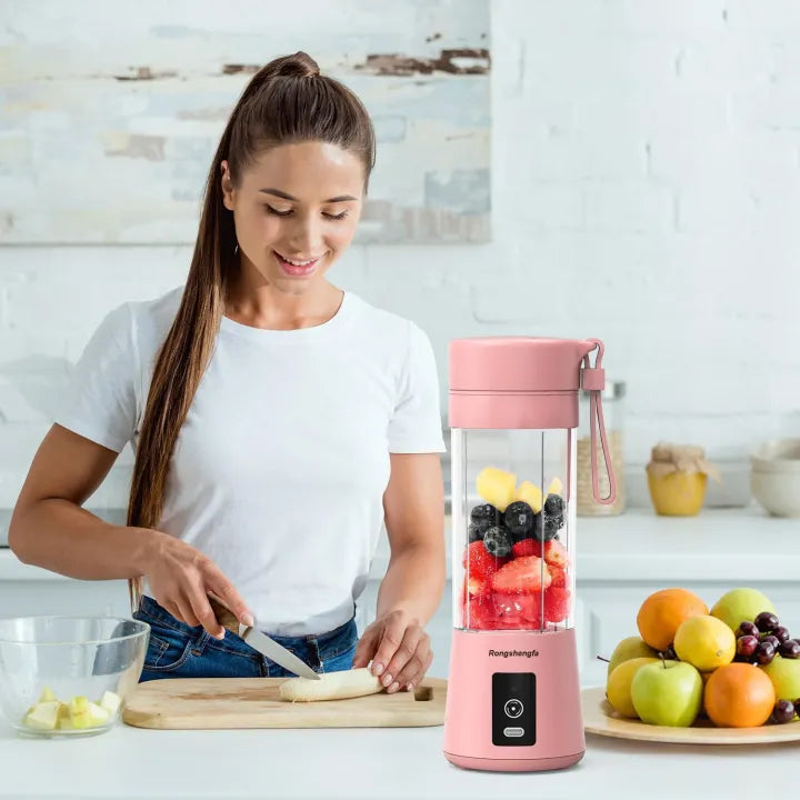 Portable Blender Cup,Electric USB Juicer Blender,Mini Blender Portable Blender For Shakes and Smoothies, juice,380ml, Six Blades Great for Mixing By Way Shop