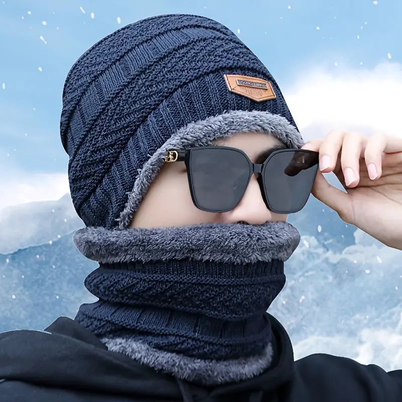 New Stylish Cotton Beanie Full Set – 2 Piece Cap + Neck Warmer