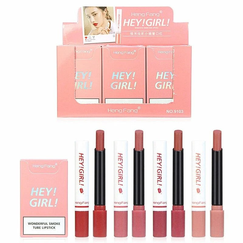 4-in-1 Trending Lipstick Set – Cigarette-Shaped Matte Lipsticks, Long-Lasting, Easy to Apply, Non-Sticky & Fade-Resistant Lip Gloss for Makeup Lovers