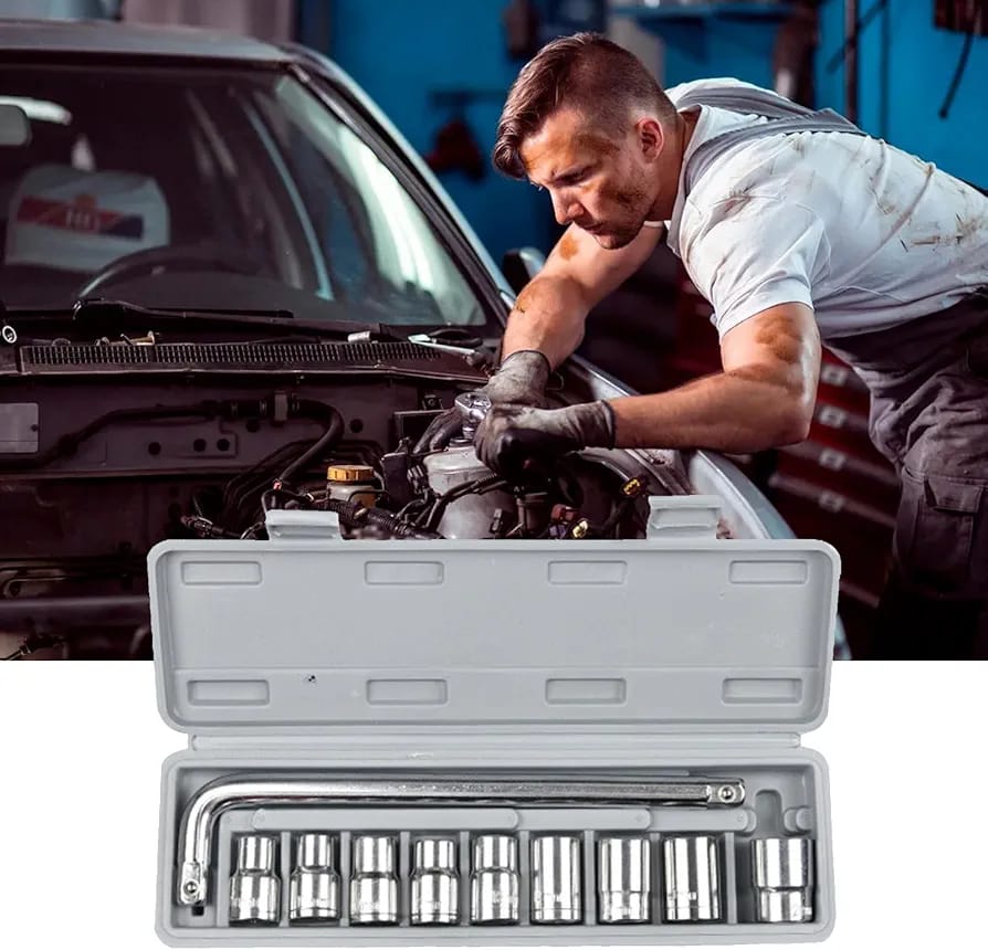 CTW-1810 | 10 Piece High Quality Socket Wrench Set Spanner Car Machine Repair Service Tools Kit | Best Quality Tool Kit