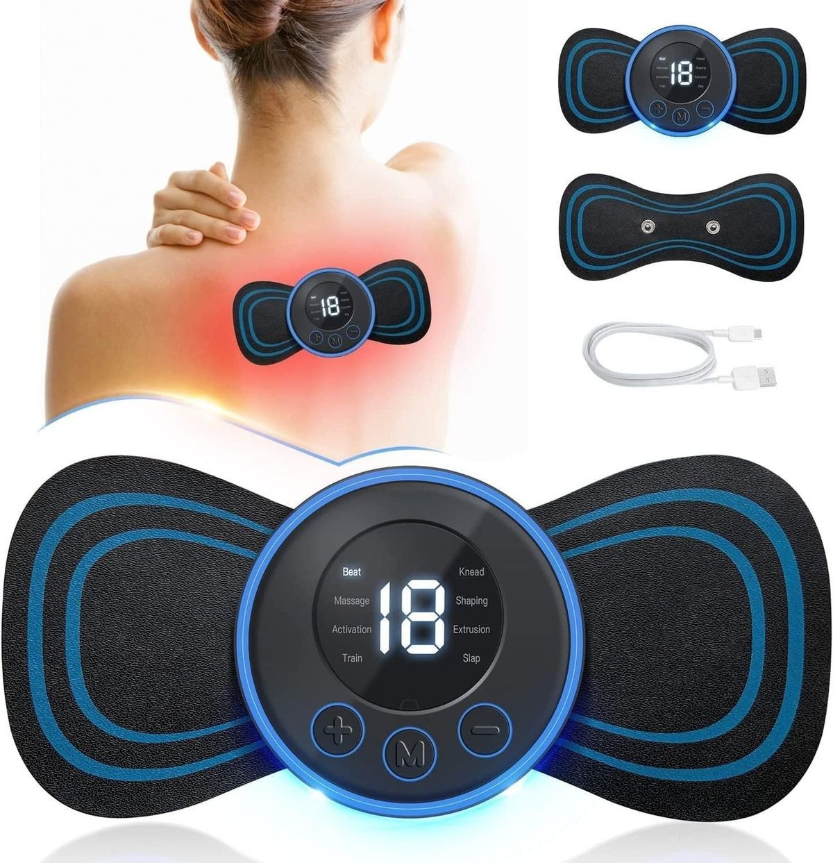 Wireless EMS Mini Body Massager – Portable Butterfly Massager For Blood Circulation & Pain Relief