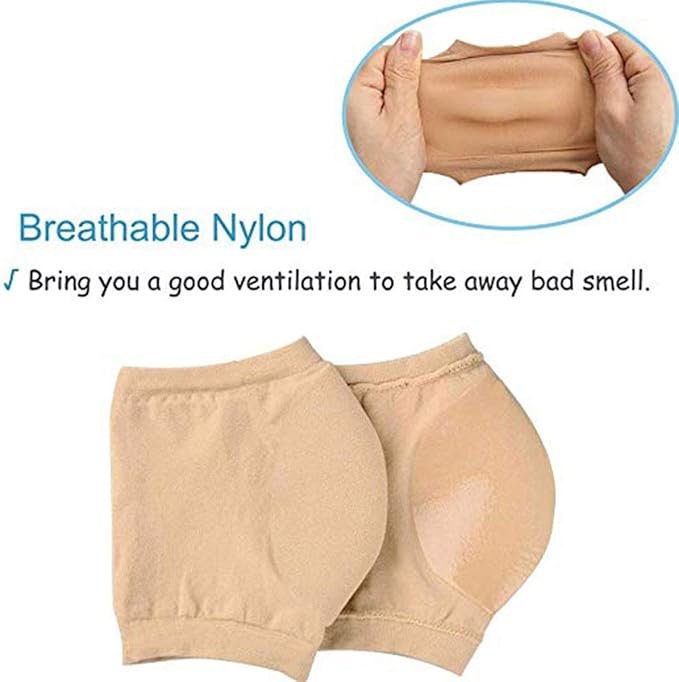 Moisturizing Silicone Gel Heel Socks – Metatarsal Sleeve Cushions for Runners, Bone Spur & Foot Pain Relief (1 Pair)